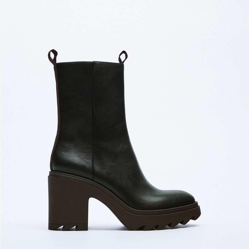 Lugg sole heeled boots